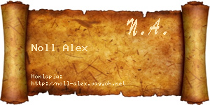 Noll Alex névjegykártya